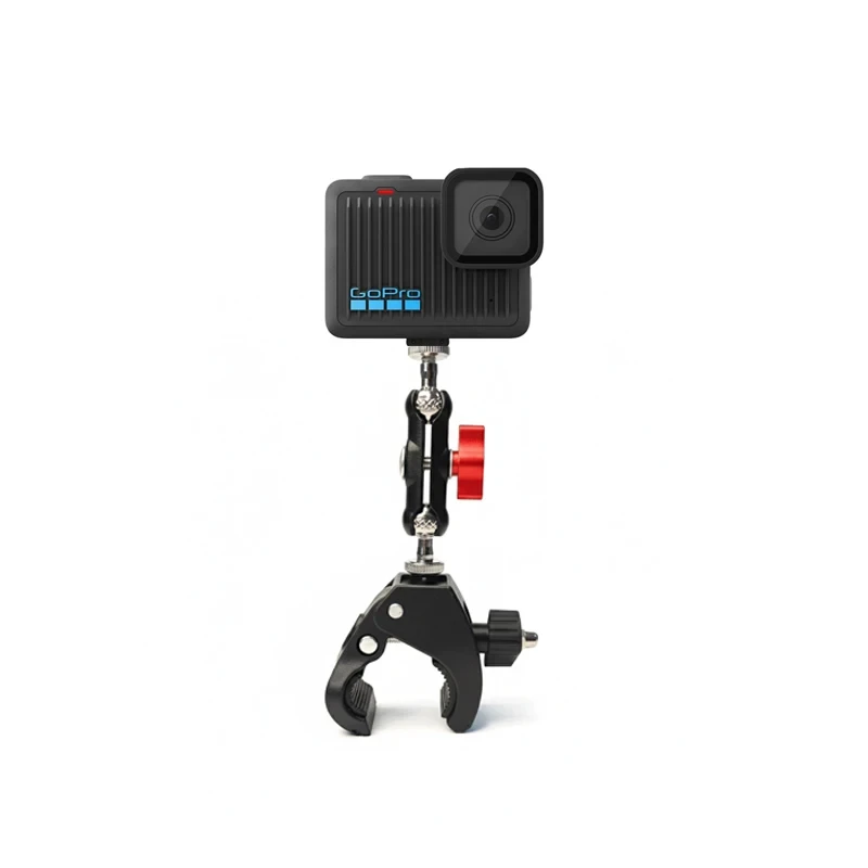 Adjustable Aluminum Alloy Magic Arm Clamp Anti-Slip Pipe Holder Mount for GoPro DJI Action 5 Pro 4 3 Camera Accessories