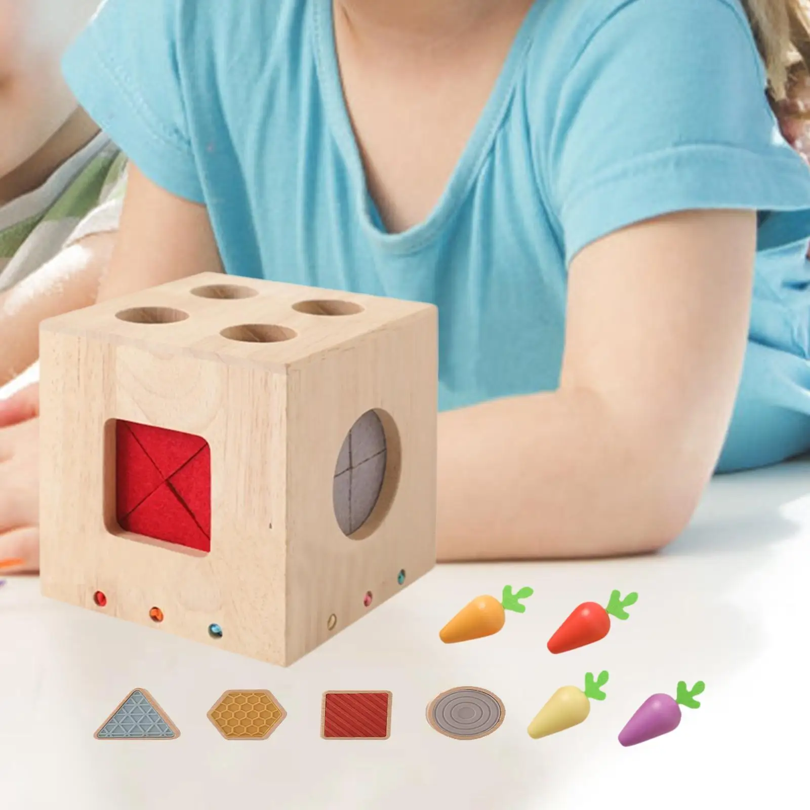 Baby Activity Cube Fine Motor Skill Color Recognition Wooden Toy Learning Acvtivity for Children Ages 3+ Party Toy Birthday Gift