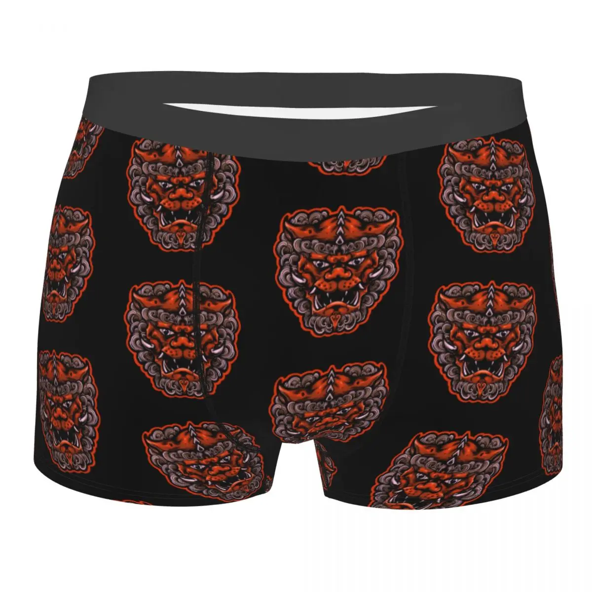 

Japanesse Lion Mask Underpants Breathbale Panties Male Underwear Print Shorts Boxer Briefs