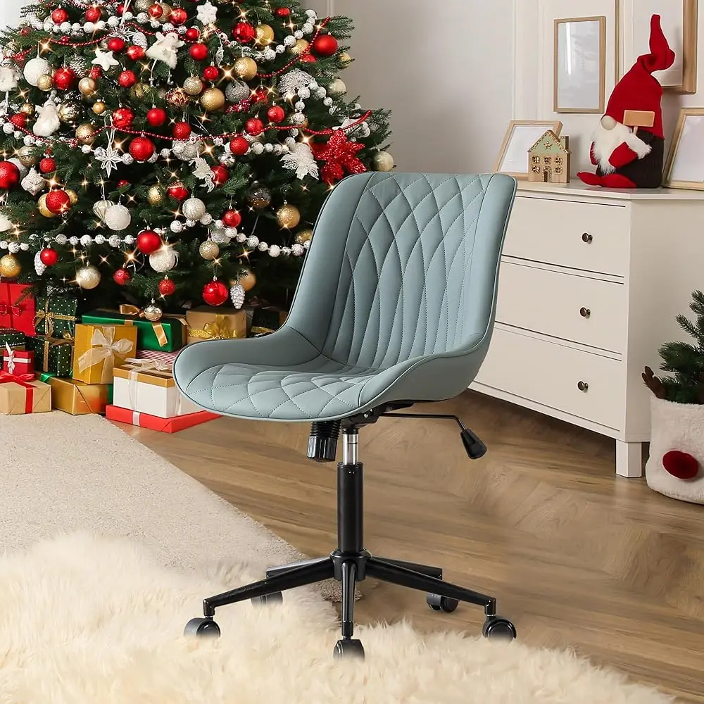 

Ergonomic Home Office Desk Chair Comfy Small Criss Cross Chair With Wheels Swivel Adjustable Modern Vanity Chair High Ba Arml