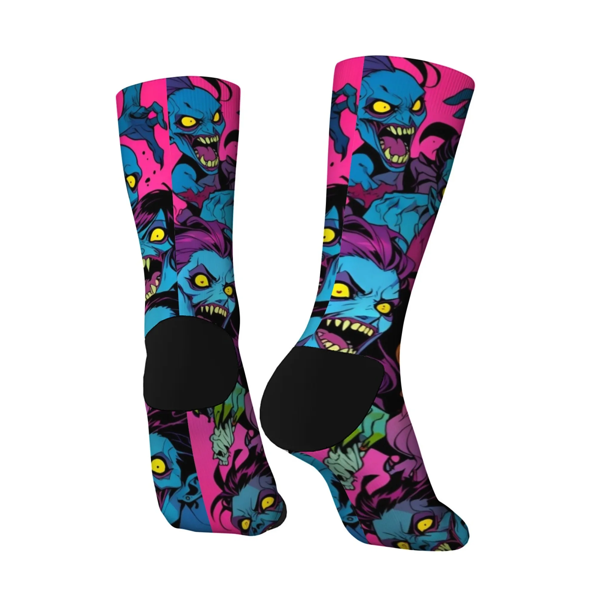Crazy Girls Horror Zombie Cartoon Sokken Harajuku Stijl Nieuwigheid Grappige Crew Sokken Unisex Warme Antislip Sokken Vakantie Feestcadeau