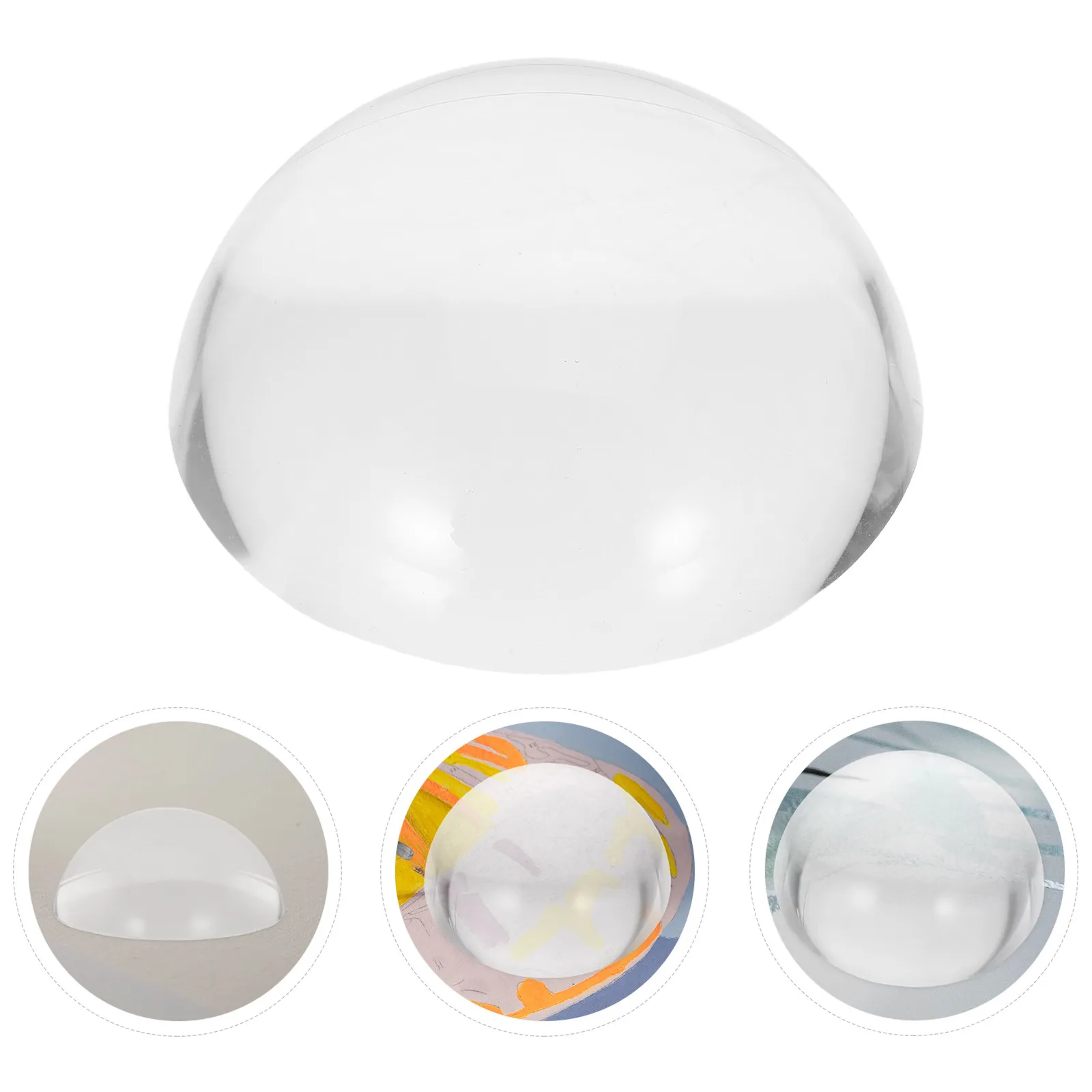 2Pcs 3.2 Inch Clear Glass Paperweight Hemisphere Shape for Craft Fabric Weights Calligraphy Drawing Sewing Tailor Pattern