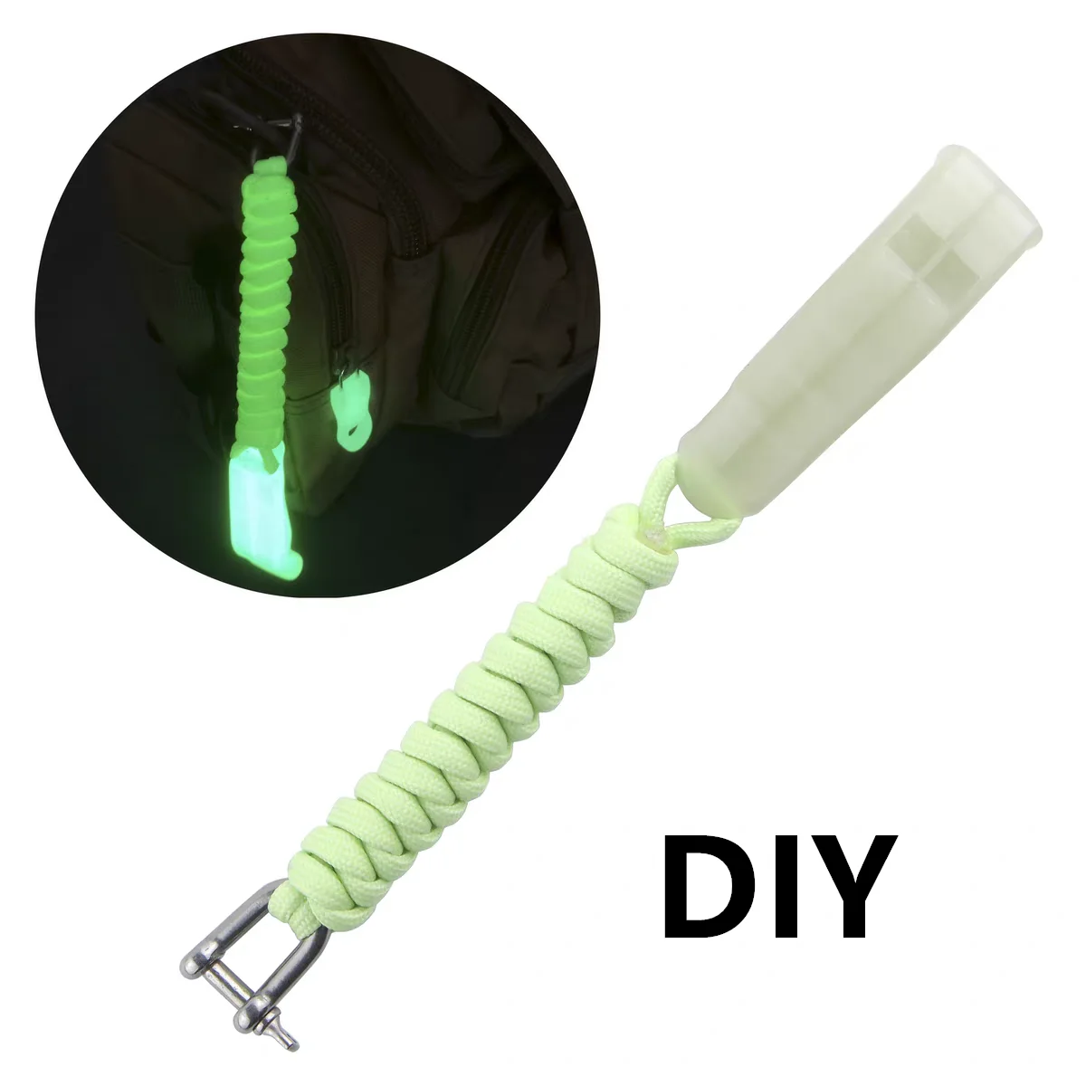 Luminous Emergency Whistle Ultra-High Decibel Outdoor Camping Survival Diving Buzzer EDC Pendant Buckle Tactical Equipment