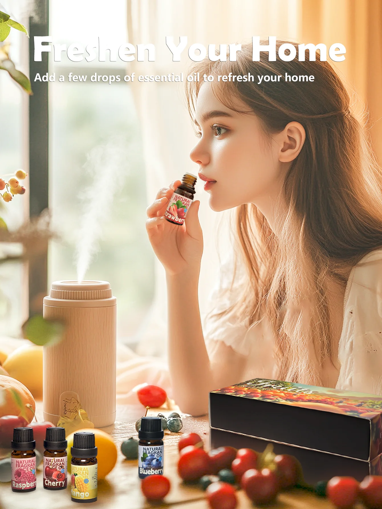6PC/1PC 10ML Fruits Fragrance Oils Fruity Fragrance Oil For Car Diffuser Candles Making Home Care Aroma Oils For Car