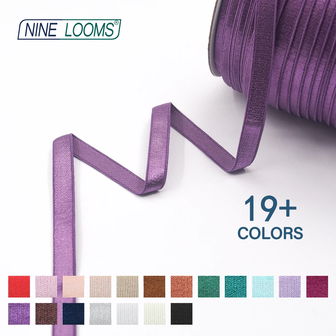 NINE LOOMS BH-Träger, elastisches Band, 3/8 Zoll, 10 mm, glänzendes Nylon-Schulterband, Unterwäsche, Dessous-Herstellung, Nähbesatz, 50, 100 Yard per Spule – Detail 16
