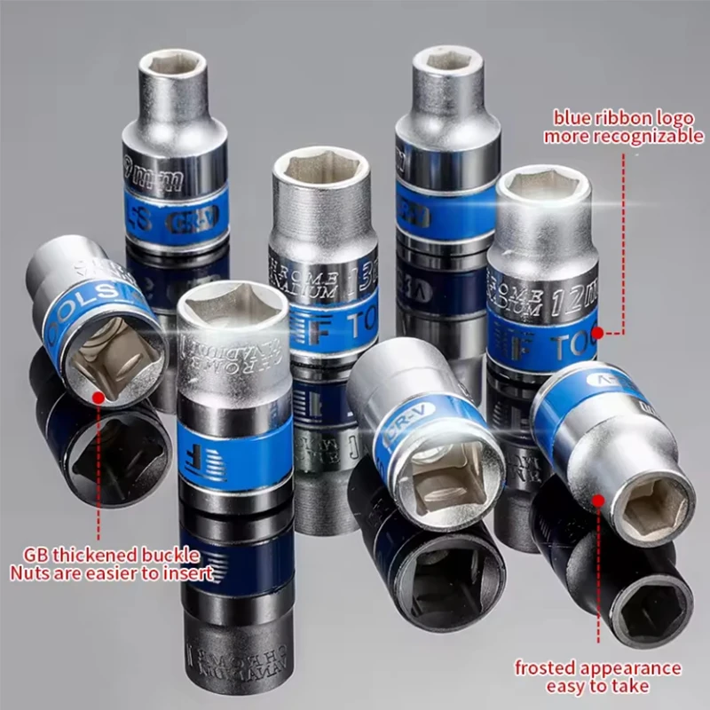 12Pcs 1/2-Inch Ratchet Socket Set Wrench Socket Portable Socket Wrench Set Socket Wrench Extension Sockets For Home And Garage