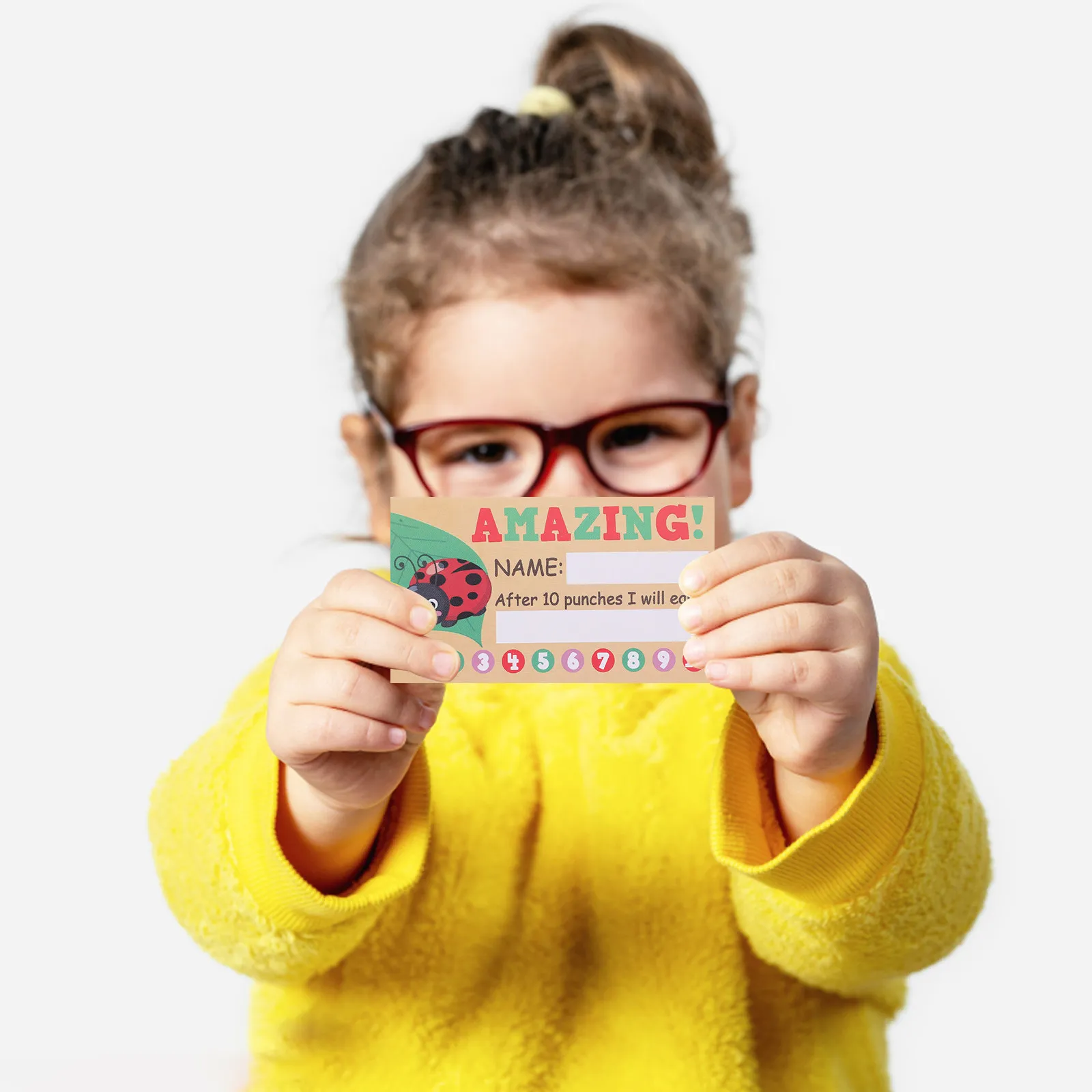 50Sheets Encouragement Cards Cartoon Reward Punch Cards for Students Teachers Parents Classroom Home School Motivational