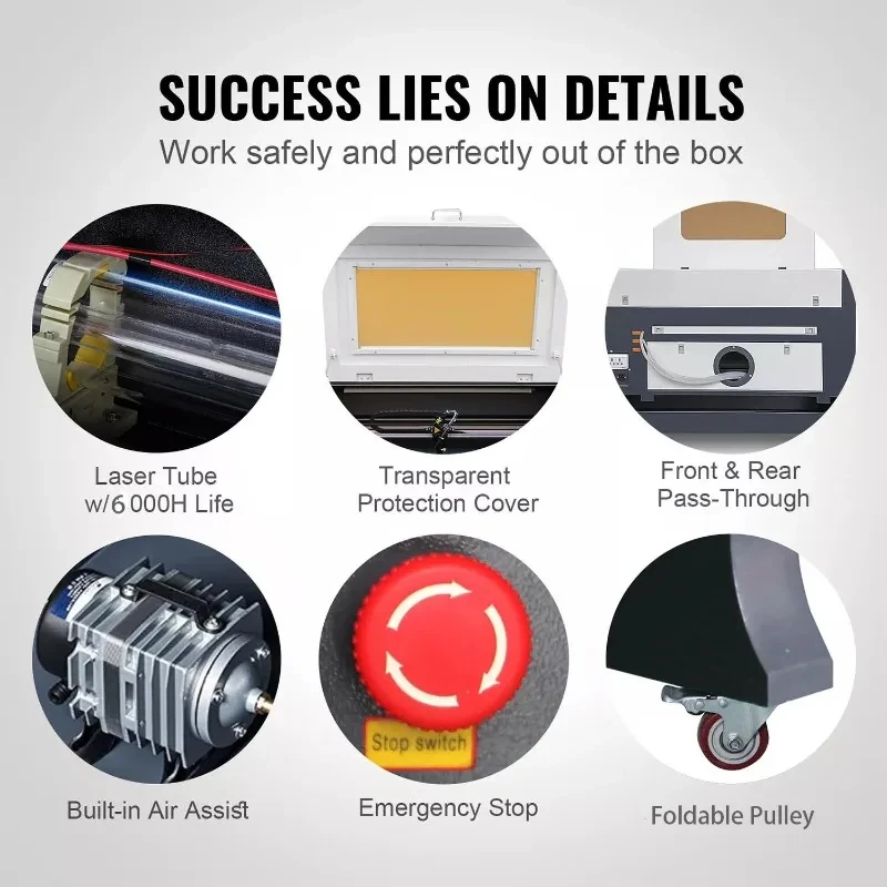 VEVOR Laser Engraving Machine Laser Engraver 80W CO2 500x700mm Laser Cutting Laser Engraving RUIDA