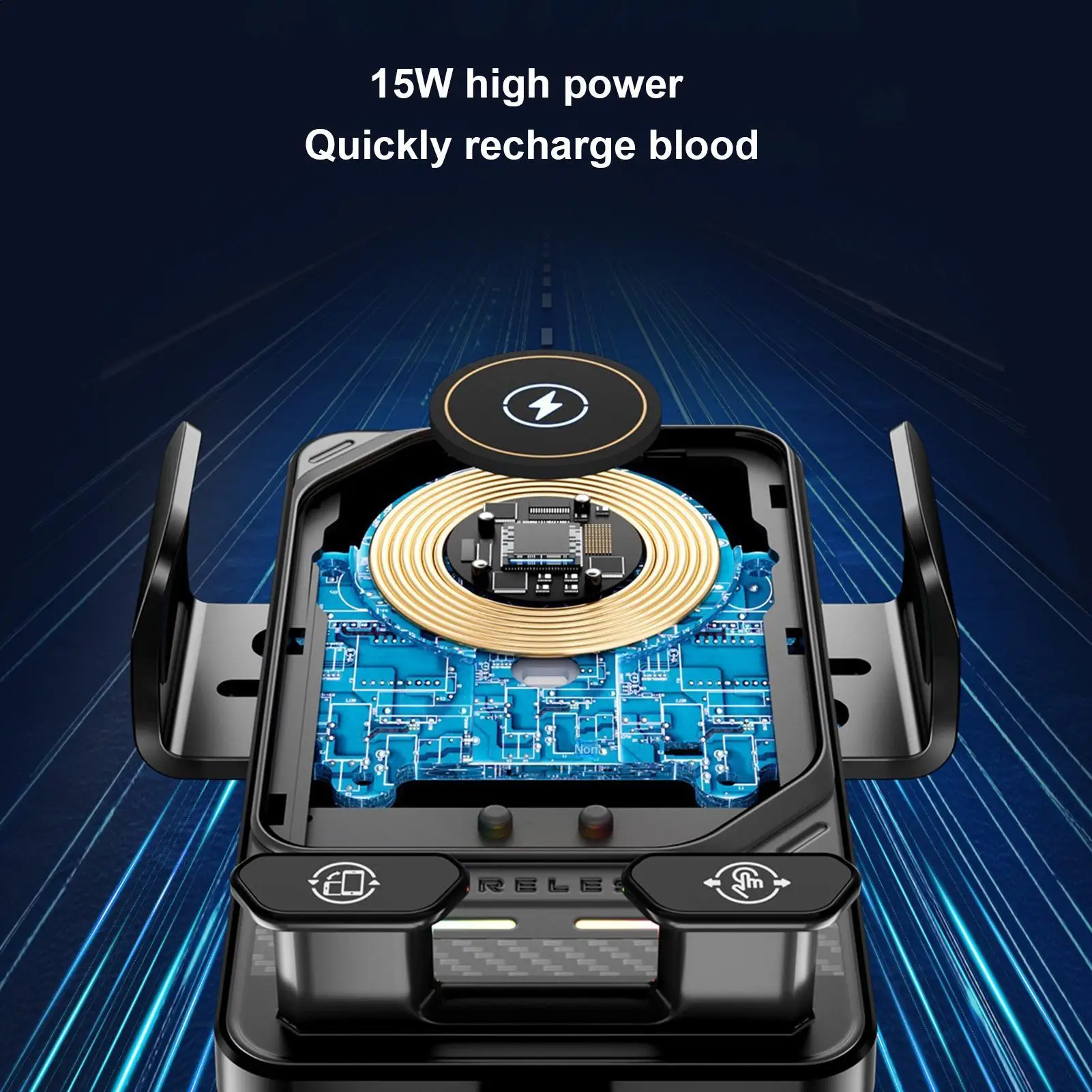 

Phone Mount For Car Anti-Slip Smartphone Cradles With Wireless Charging Function Car Vent Phone Holder For Trailer RV Automotive