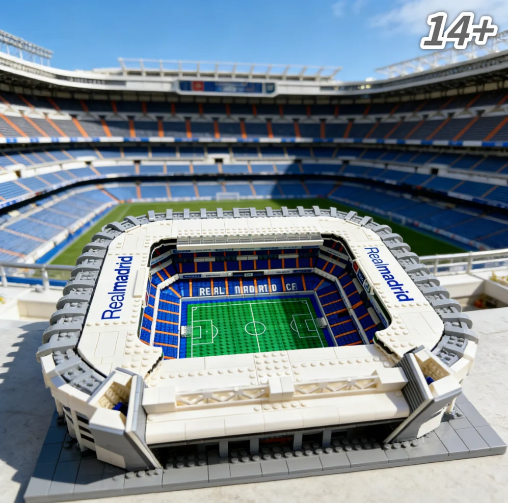Superventas 10299, Set de Bloques de Construcción del Estadio Santiago Bernabéu, 5876 Piezas, Recuerdo del Recinto Histórico, Regalo de Navidad