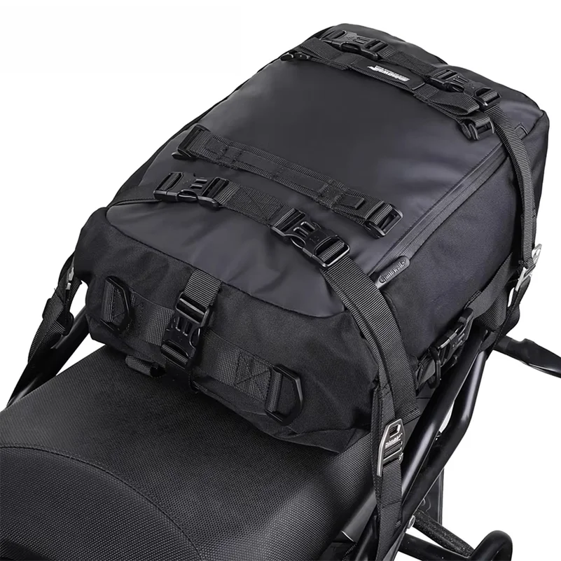 Motorcycle Back Seat Bag 10/20/30L Waterproof Multifunctional Saddle Side Luggage Bag Cycling Backpack Universal
