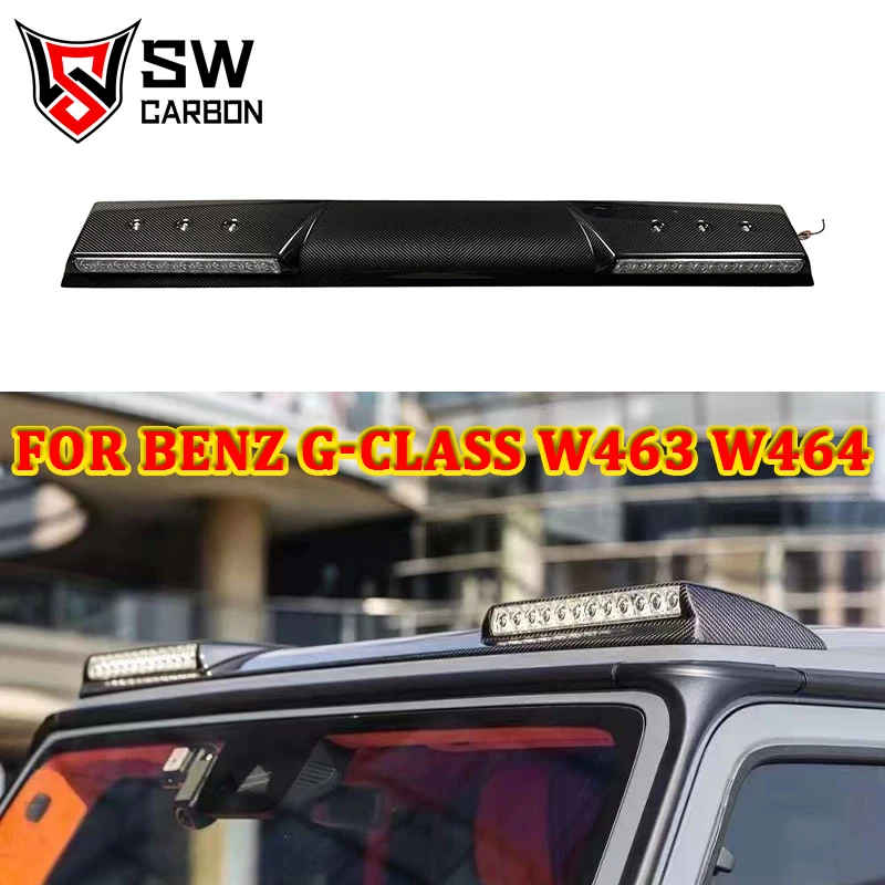 Dry Carbon Fiber B-rabus Style Roop Attachment for Mercedes-Benz G-Class W464 G500 G550 G63 Front Roof Light Trim