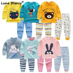 2024 Cotton 6M-5T Pajamas sleepwear clothes Children's Underwear Set Boy Kids Clothes Long Sleeve Suit Toddler Girl Pajamas