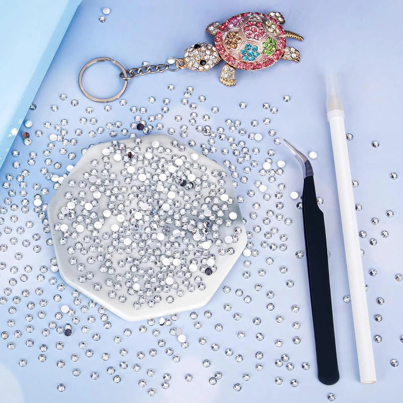 Klare Silberne Flache Kunstharz-Strasssteine 2mm 3mm 4mm 5mm 6mm, Imitierte Edelsteine für Basteln, DIY, Nagelkunst, Charms, Zubehör, Steine in Großpackungen – Detail 6