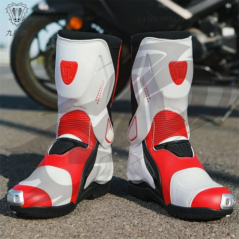 JG WOLVES New Men's and Women's Locomotives Motorcycle Riding Shoes Men's Knights Four Seasons Off-road Racing Short Boots