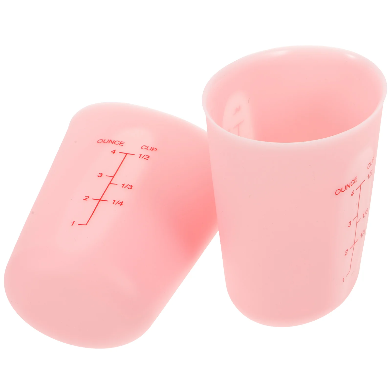 

2pcs 125ML Pink Silicone Measuring Cups Semitransparent Double Sided Graduations Baking Tools Milk Mixer Kitchen Use