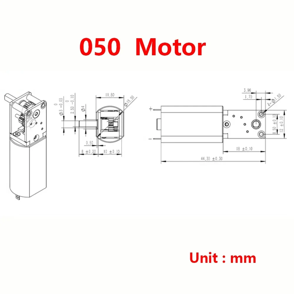 Micro 050 N30 N20 Worm Gear Motor DC3V-12V 6V 9V 4-762rpm Slow Speed  All Metal Gearbox Engine Right Angle Output Shaft