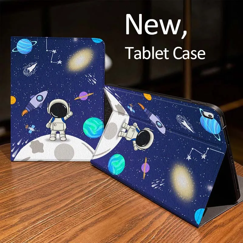 Cartoon Astronaut Pattern Case For iPad Pro mini Air 1 2 4 3 5 6 7 8gen 9gen 11 M2 M3 M4 6th 7th 10th 11th Gen 2025 Tablet