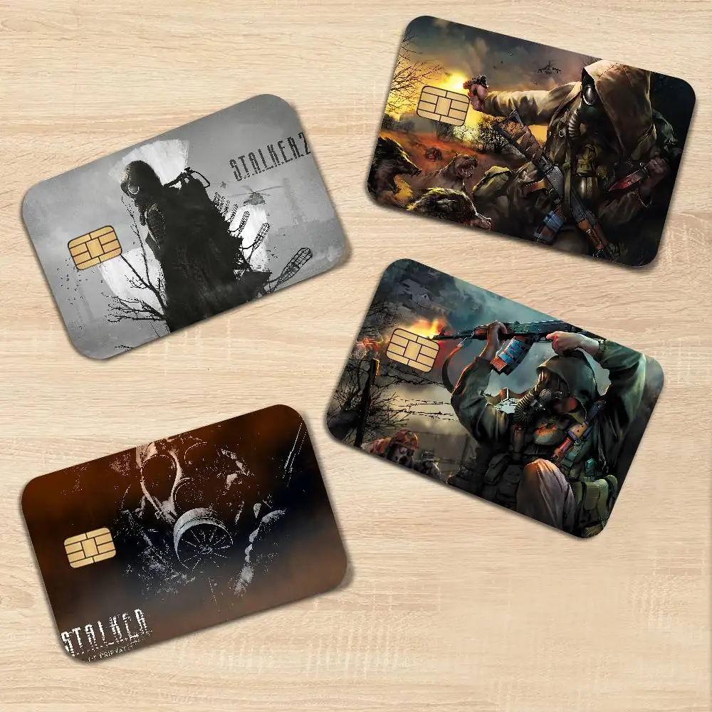 Classic Horror Game S-Stalker Anime Cartoon Bear Skin Sticker Film Tape Case for Big Credit Debit Card Front Side