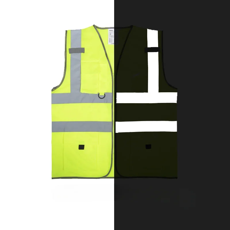 Reflective Safety Vest Bright Color Multi-pocket Traffic Vest Railway Coal Miners Uniform Breathable Reflective Vest