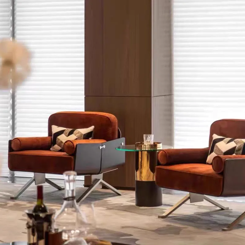 شرفة التخييم كراسي غرفة المعيشة صالون الشمال الاسترخاء المخملية كراسي غرفة المعيشة العرش المهنية Poltrona الروطان الأثاث