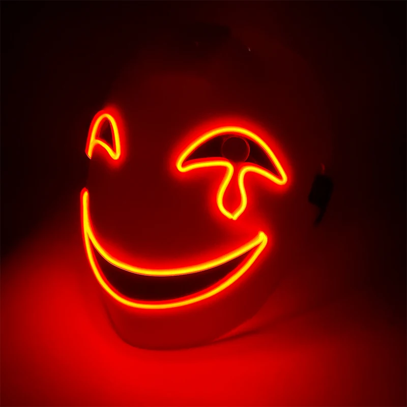 متوهجة البكاء ابتسامة مهرج قناع المهرج المبتسم قناع انمي ياباني رصاصة سوداء مضيئة قناع لجميع القديسين تأثيري الدعائم