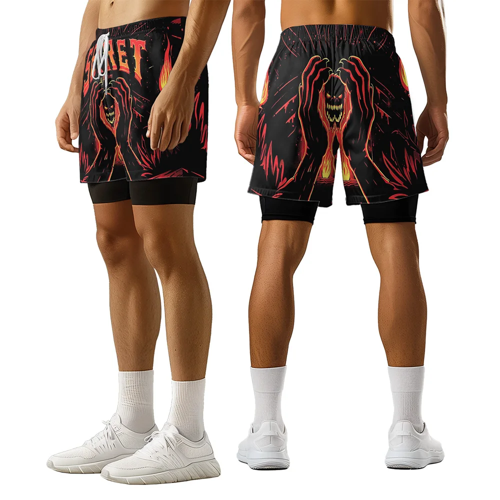 

2024 New original design Dark Flame Forest Summer 3D Advanced Print casual trend Sports High Street Skating camo shorts