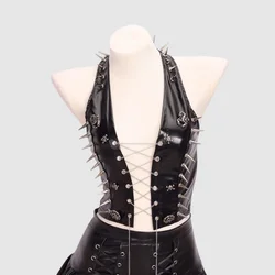Women's Y2K Goth Top Emo Clothing Gothic Boho Gothic Tank with Spikes Punk Rock Style for Teens Festival Bra Grunge T-Shirt
