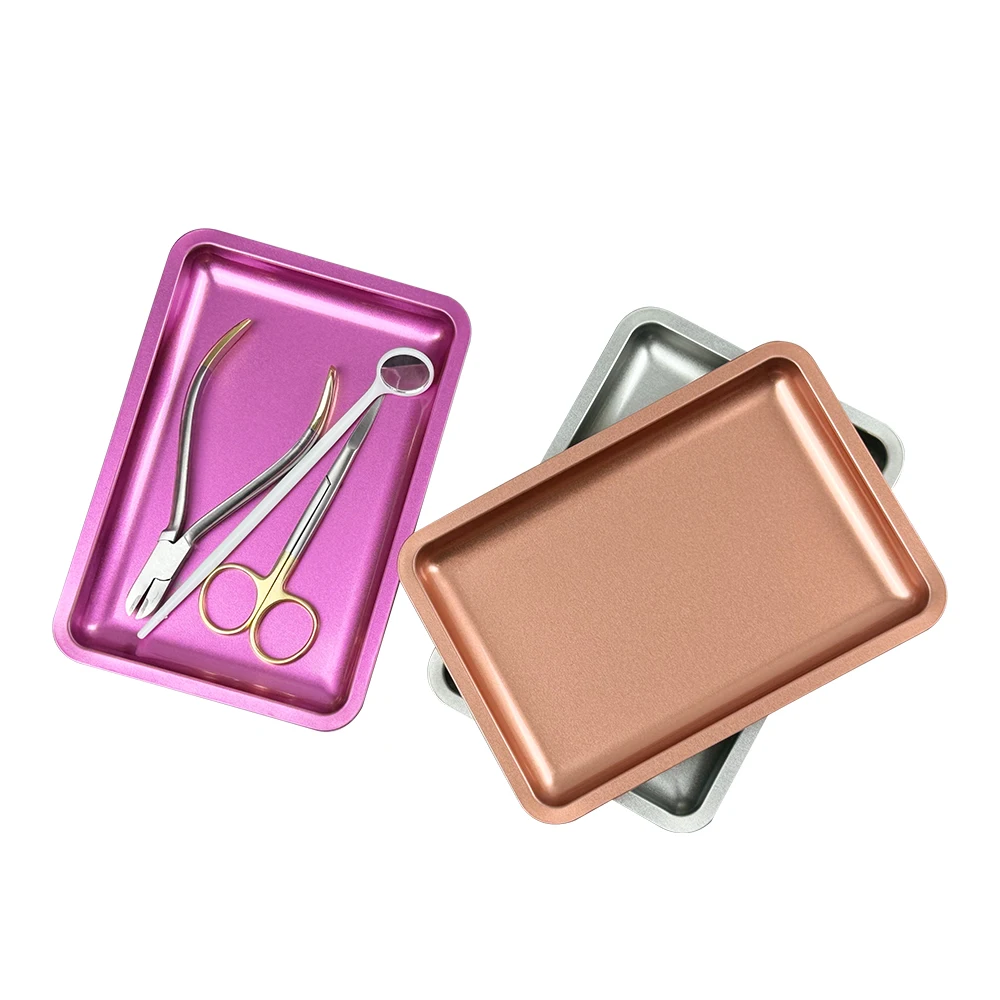 10Pcs Stainless Steel Square Storage Tray Dental Medical Tools Nail Tattoo Art Equipment Plate Dentistry Surgical Placement Box view 3