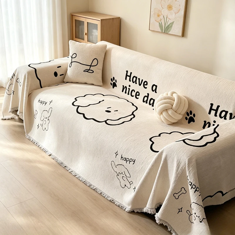 Thickened Sofa Cover Sofa Blanket Simple Sofa Decoration Windproof Sand Towel Fashionable Napkins Living Room Sofa Towel