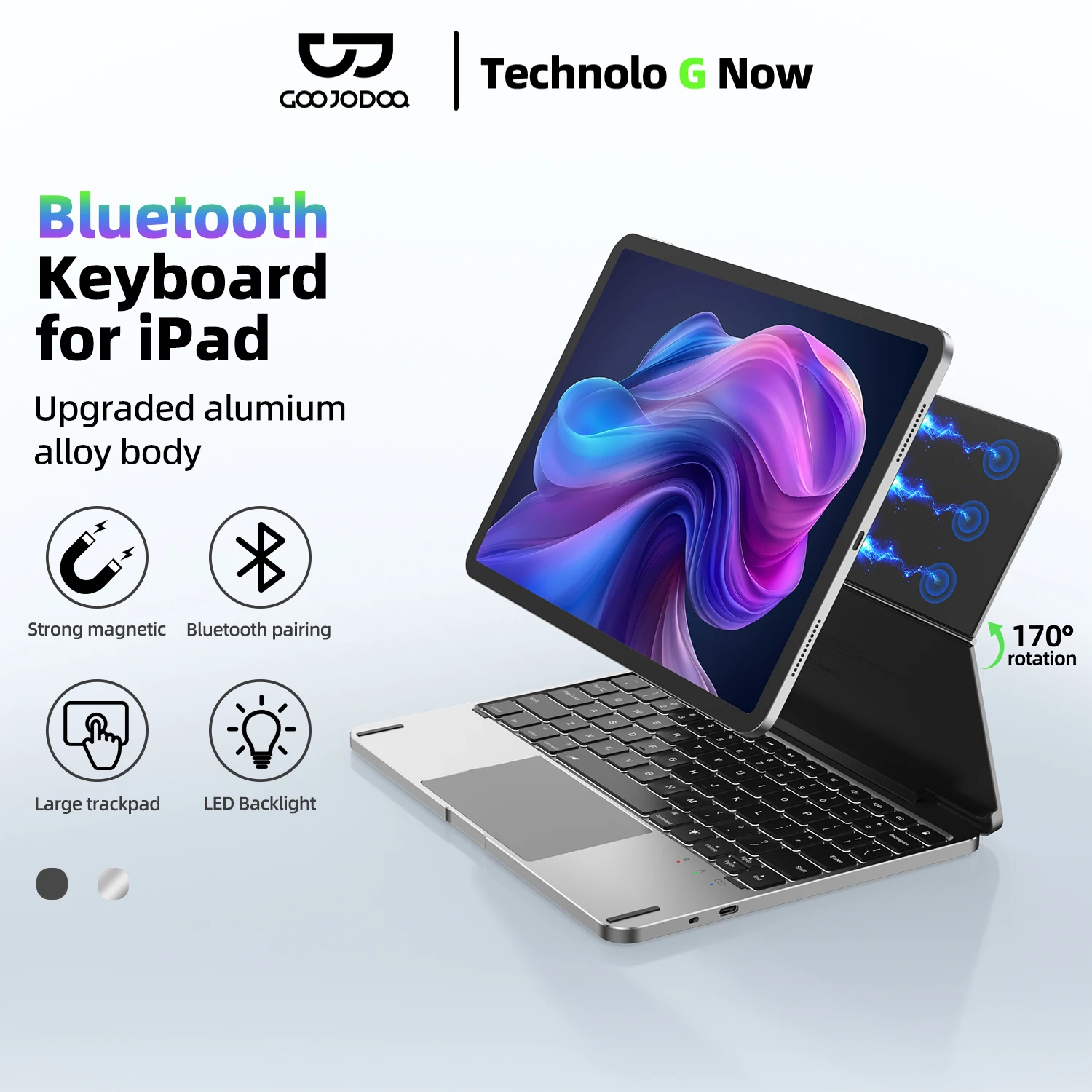 GOOJODOQ Magic Keyboard for  iPad Air 6 11 2024 Air4 Air 5  for iPad Pro 11 Inch 4th/3rd/2nd/1st Gen Full Aluminum Keyboard