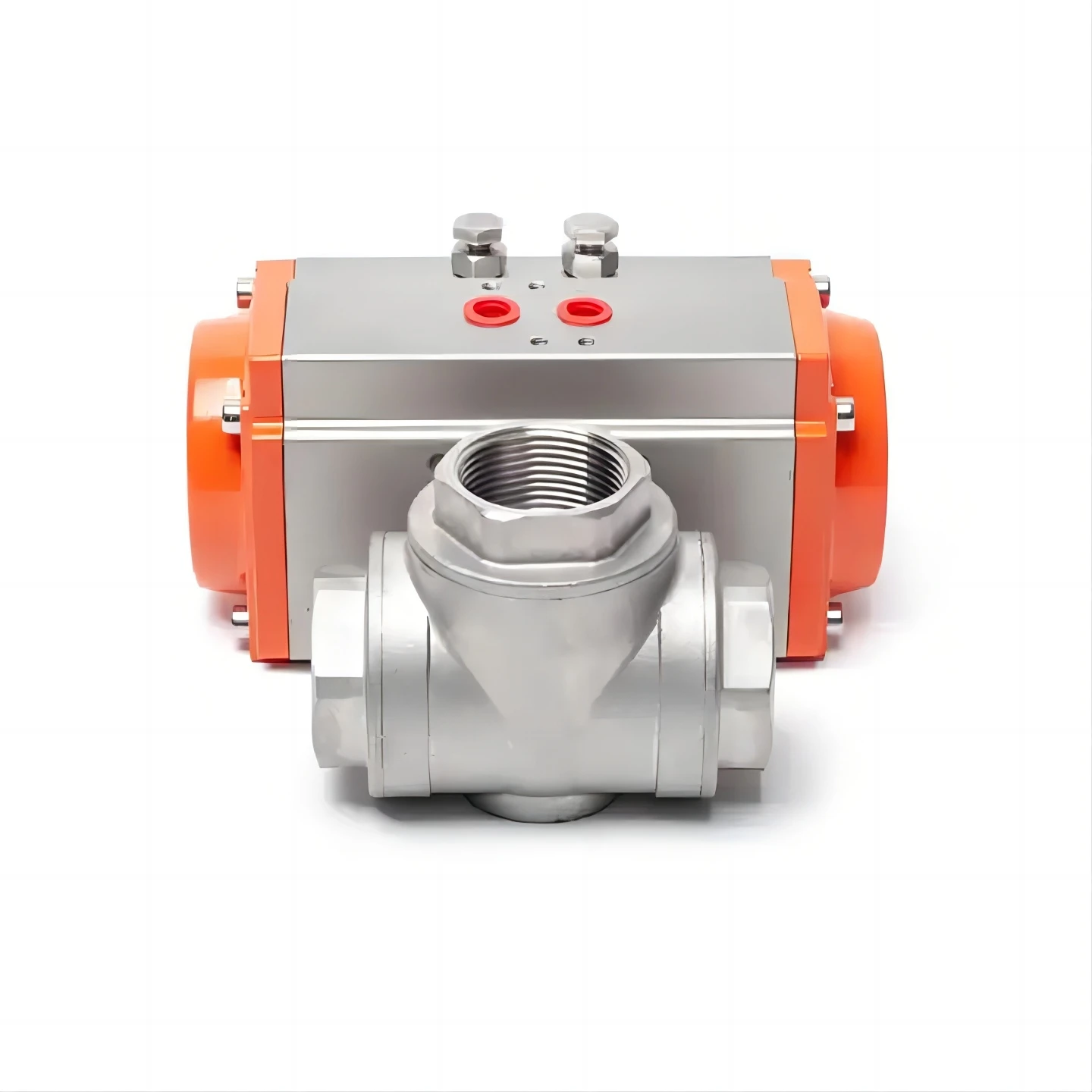 DN10 High Platform Pneumatic 304 Stainless Steel Ball Valve 3-Way Double Acting Cylinder for Water Media OEM Customization