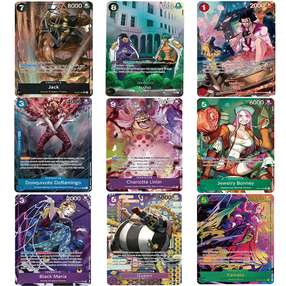 

ONE PIECE OPCG Anime Card English Version Queen/Black Maria/Izo/Yamato Proxy Cards Collection Suitable for Give it to a Friend