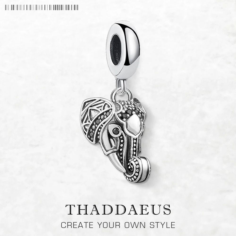 

New Blackened Elephant Pendant Dangle Charm 925 Sterling Silver Fashion Jewelry For Woman Vintage Gift