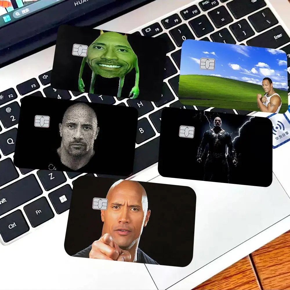 DwayneD The Rock J-JohnsonS Meme Anime Front Cover Film Sticker Skin For Credit Debit Card Small Large Chip