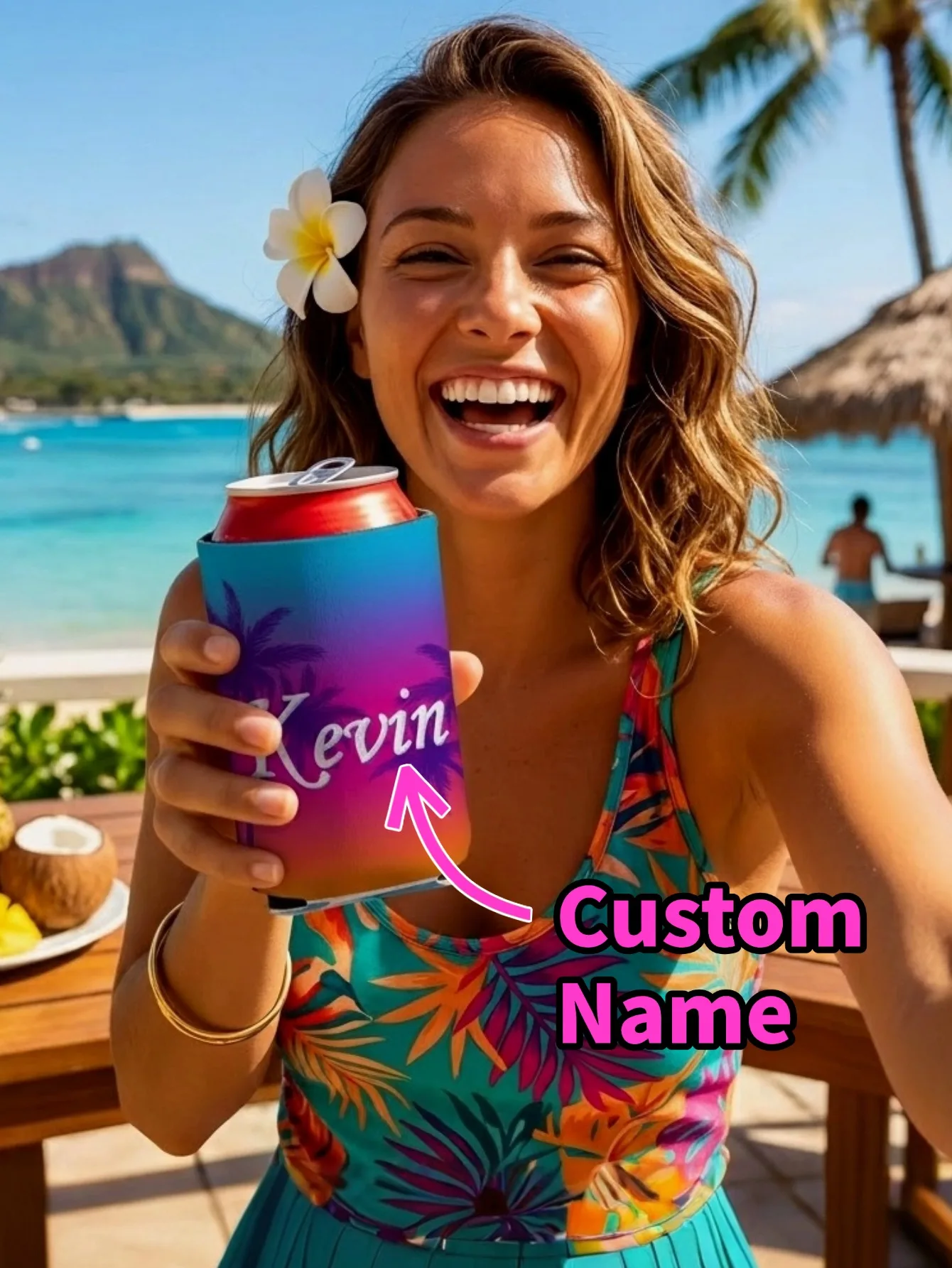 1pc Custom Face Can Cooler Sleeve Personalized Name Number Koozie Beer Drink Holder Funny Photo Koozie Party Wedding Gift