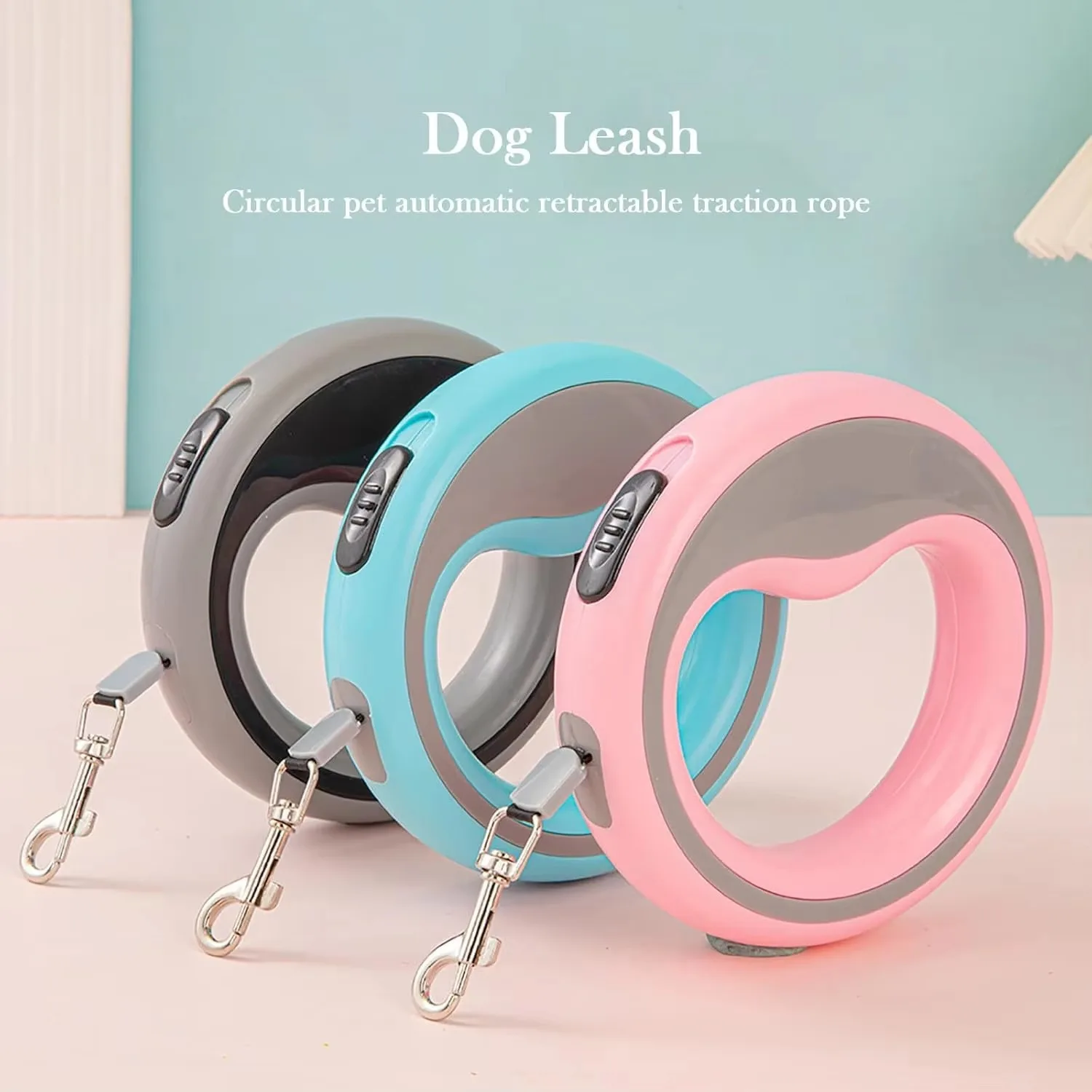 Retractable dog rope heavy duty retractable dog rope strong nylon belt traction rope one hand brake lock design tangle-free desi