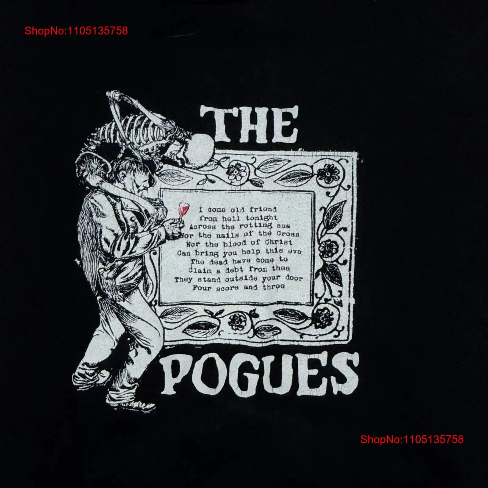 The Pogues Shane Macgowan Turkish Song of Damned T shirt T2336 vintage Washed Soft Casual homme Stretched Breathable graphic