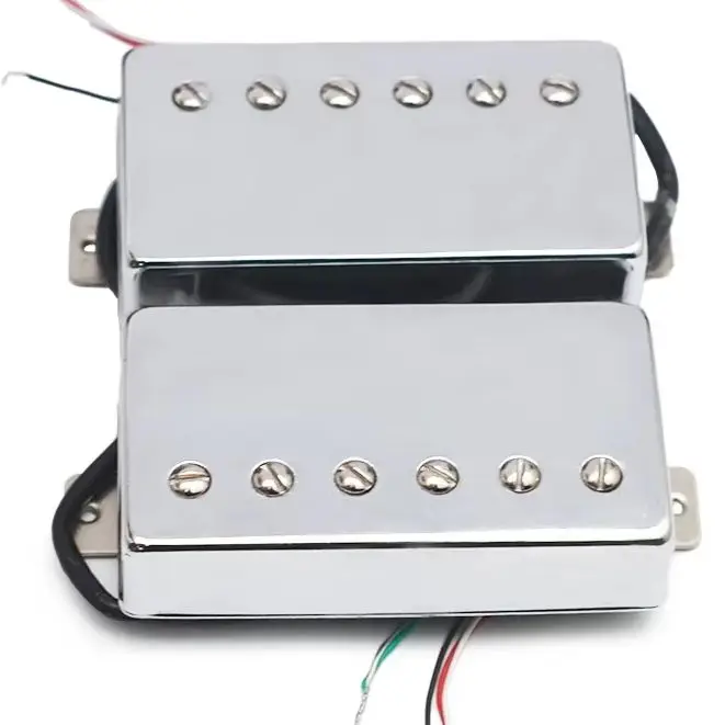 Alnico 5 Humbucker Guitar Pickup 4 Coil Cable 7.5k/15k Coil Splitting Alnico V Pickup for LP Guitar Chrome/Gold