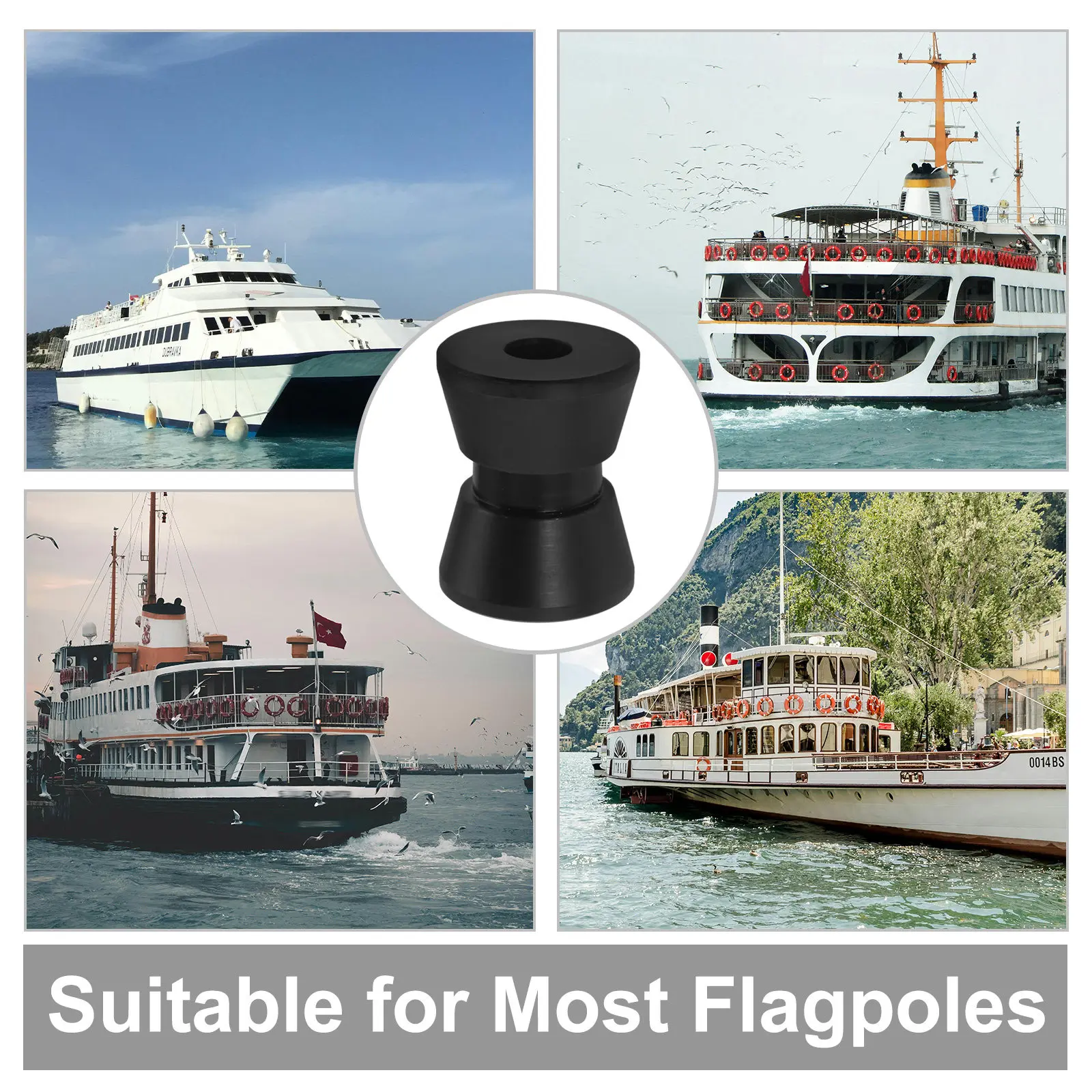 Anchor Roller Nylon Marine Bow Guide Roller 2x1.5 Inch Compact Anchor Line Pulley System for Sailboats Small Boats Yachts