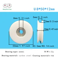 U Groove POM Plastic-Coated Bearings, Sliding Door Pulley, Furniture Nylon Wheel, Slot Wheel, Rail Wheel, Drive Rollers 6