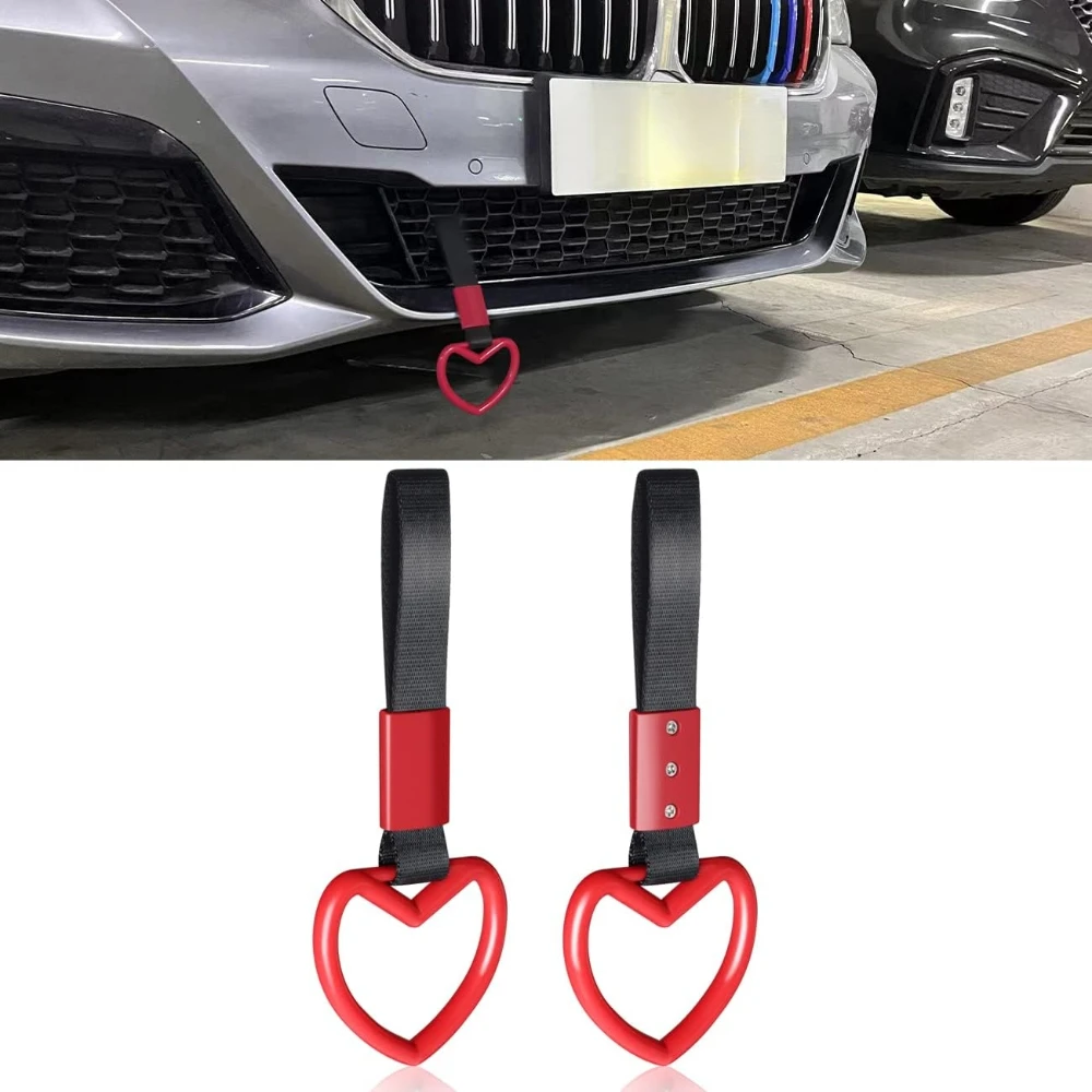 

Heart Shaped Car Handle Straps,Rear Bumper Warning Rings for Subway SUV Track Bus Interior and Exterior Decoration