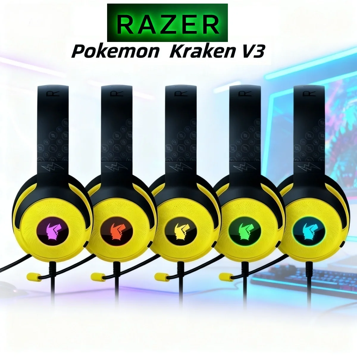 سماعات الألعاب Razer Kraken V3 X Pokemon Pikachu #3