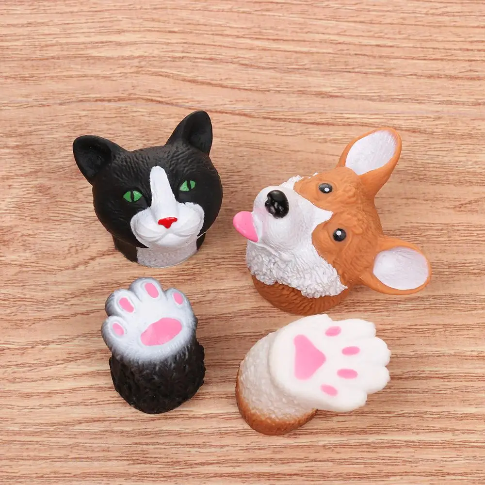 Washable Cat Squirrel Animal random combination Finger Dolls Hand Puppet Props