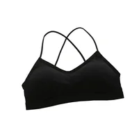 Soutien-gorge de sport à bretelles croisées pour femmes, ensemble de 3 pièces, yoga, nombril, haut, tube, respirant, beauté, sexy, dos 5
