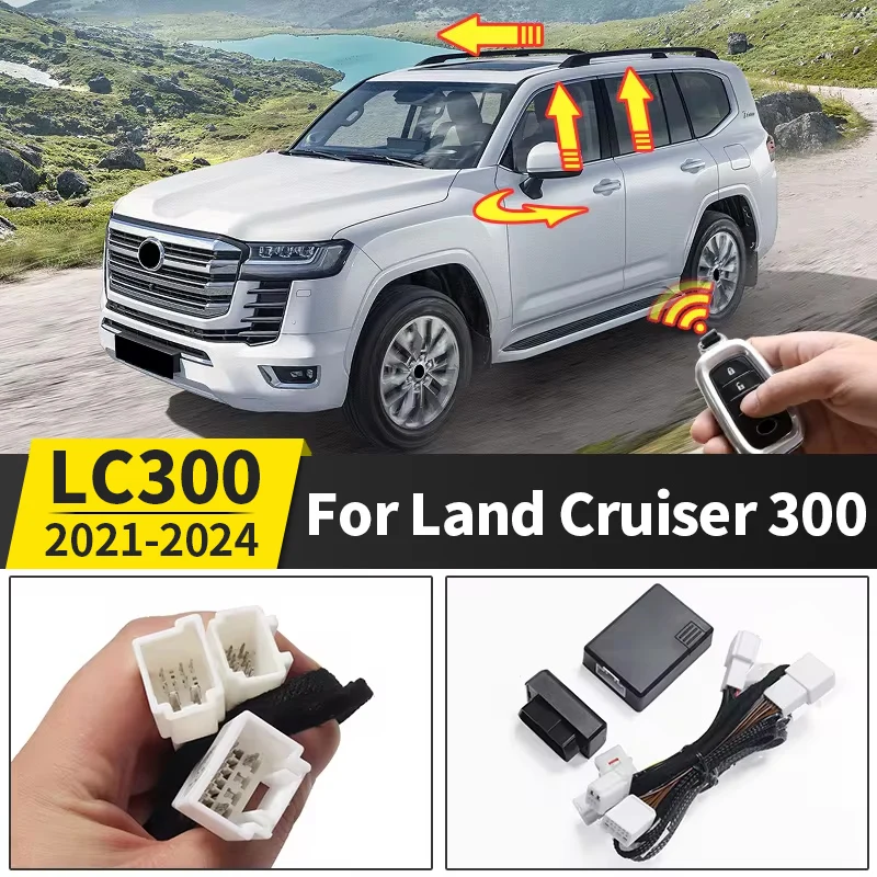 Automatyczne zamknięte okno + moduł OBD zamka drzwi + składany dla Toyota Land Cruiser 300 LC300 2021 2022 2024 akcesoria wewnętrzne