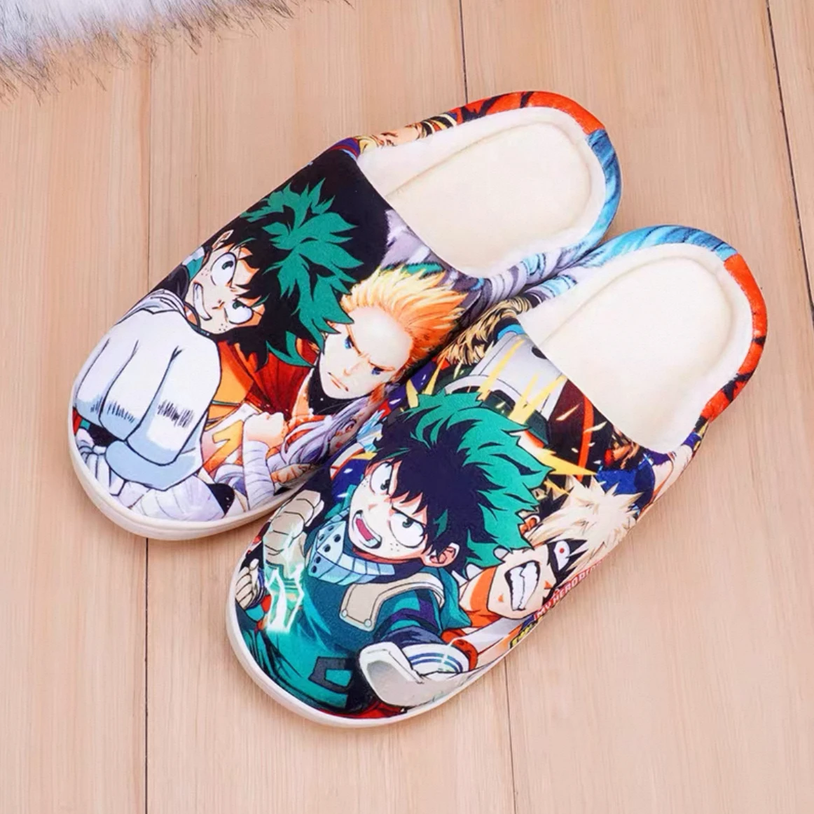 Midoriya Izuku Cosplay Midoriya Slippers Warm Plush Slippers My Hero Academia World Heroes Mission Boku No Hero Akademia