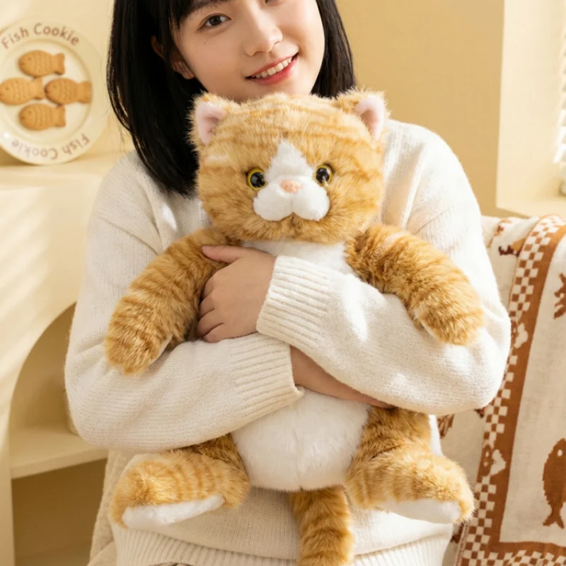 

Lifelike Cats Plush Toy Lazy Fluffy Cat Hand With Magnet Simulated Kitten Doll Soft Stuffed Animals Plushie Kids Birthday Gift