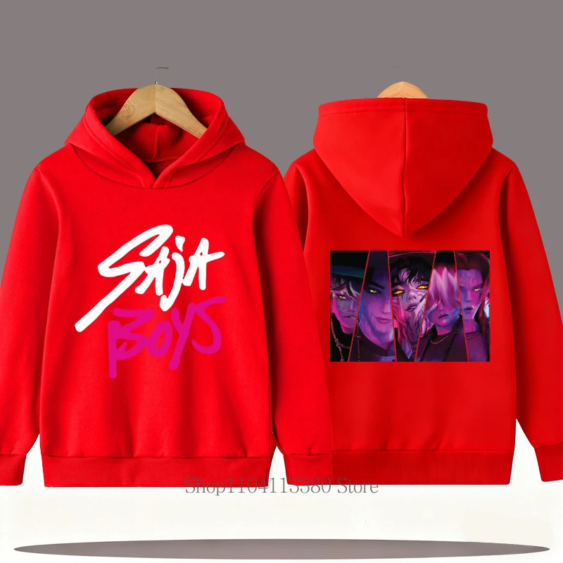 Saja Boys جرافيك طباعة الأطفال هوديي الأولاد الخريف الشتاء عارضة أزياء بارد كم طويل قمم الصوف الاطفال البلوز بلوزات #3