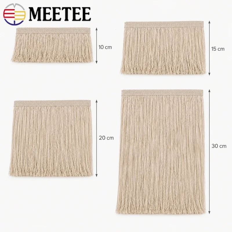 5/10Yards 10-30Cm Polyester Tassel Fringe Trim Long Flowing Decor for Latin Dance Skirt Stage Costume Curtain Bag Boot Clothing